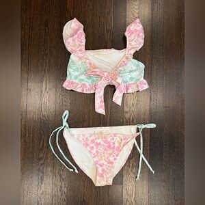 LoveShackFancy Floral Bikini Set NWOT